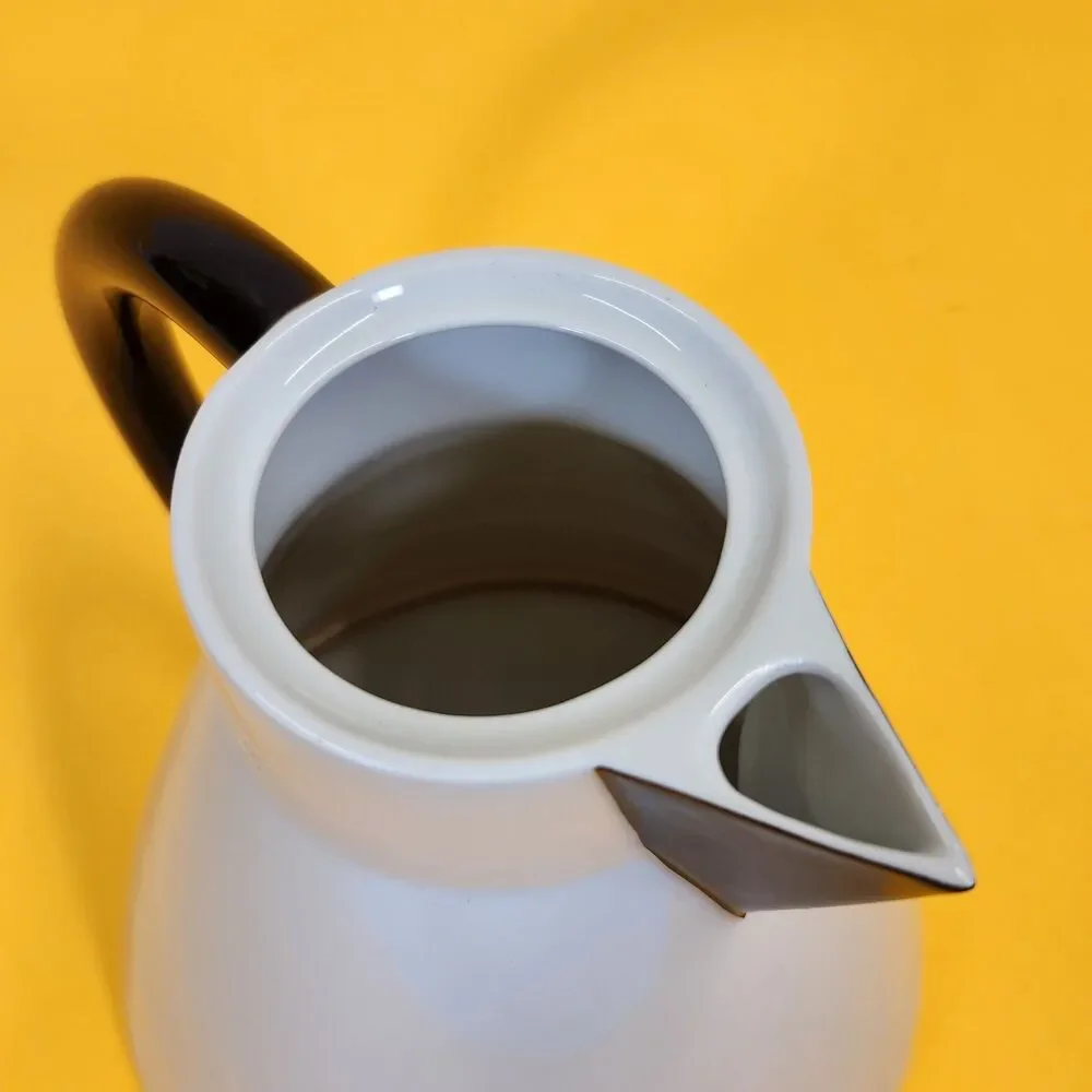 Ysenburg Art Werk Teapot Black White Waechtersbach Vintage Porcelain Ceramics